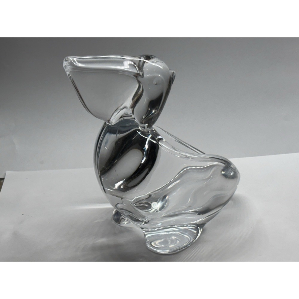 Vintage Sasaki Crystal Art Glass Pelican Candy Dish Trinket Bowl
